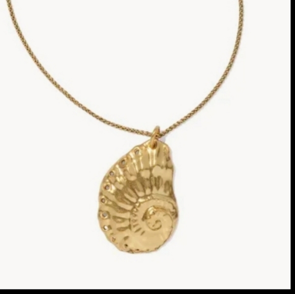 NWOT Kendra Scott Marina Statement  Pendant and Earrings SET Vintage Gold - Picture 3 of 7